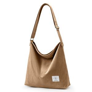 Corduroy Tote Bag Large Shoulder Bag Zier Casual Tote Crossbody :D
